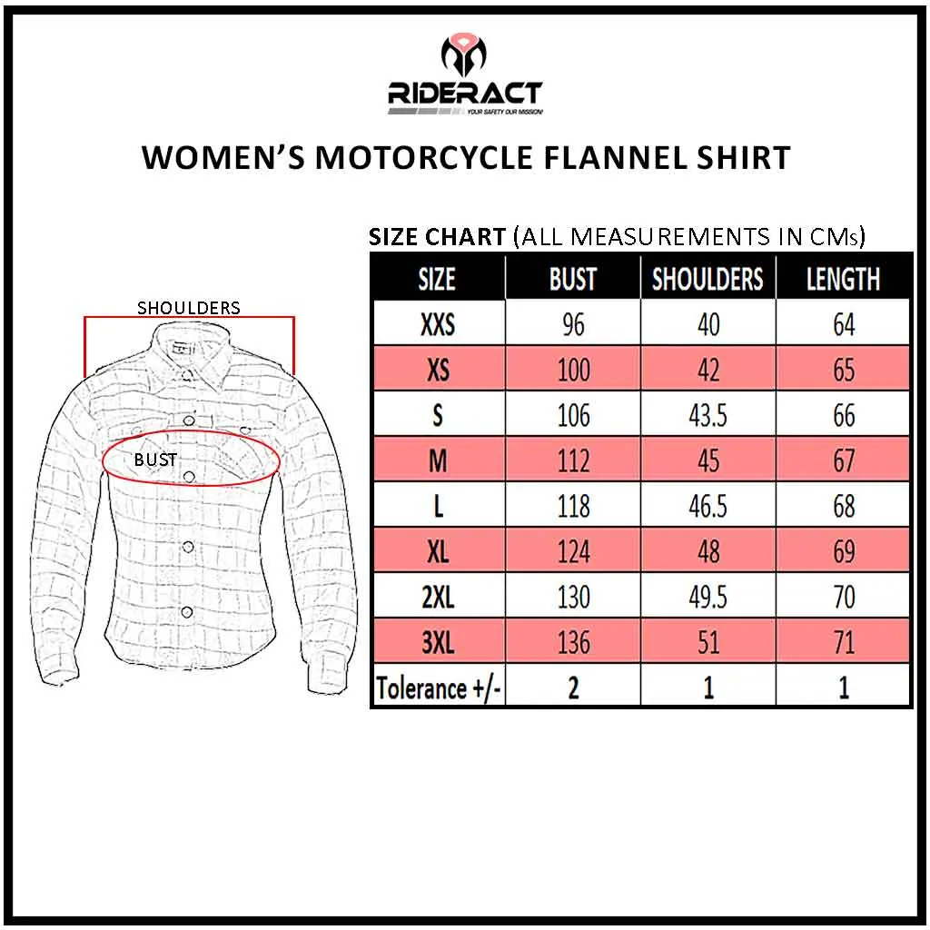 RIDERACT® Women's Reinforced Flannel Shirt Road Series Purple