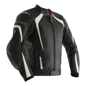 RST R-Sport Leather Jacket - Black / White