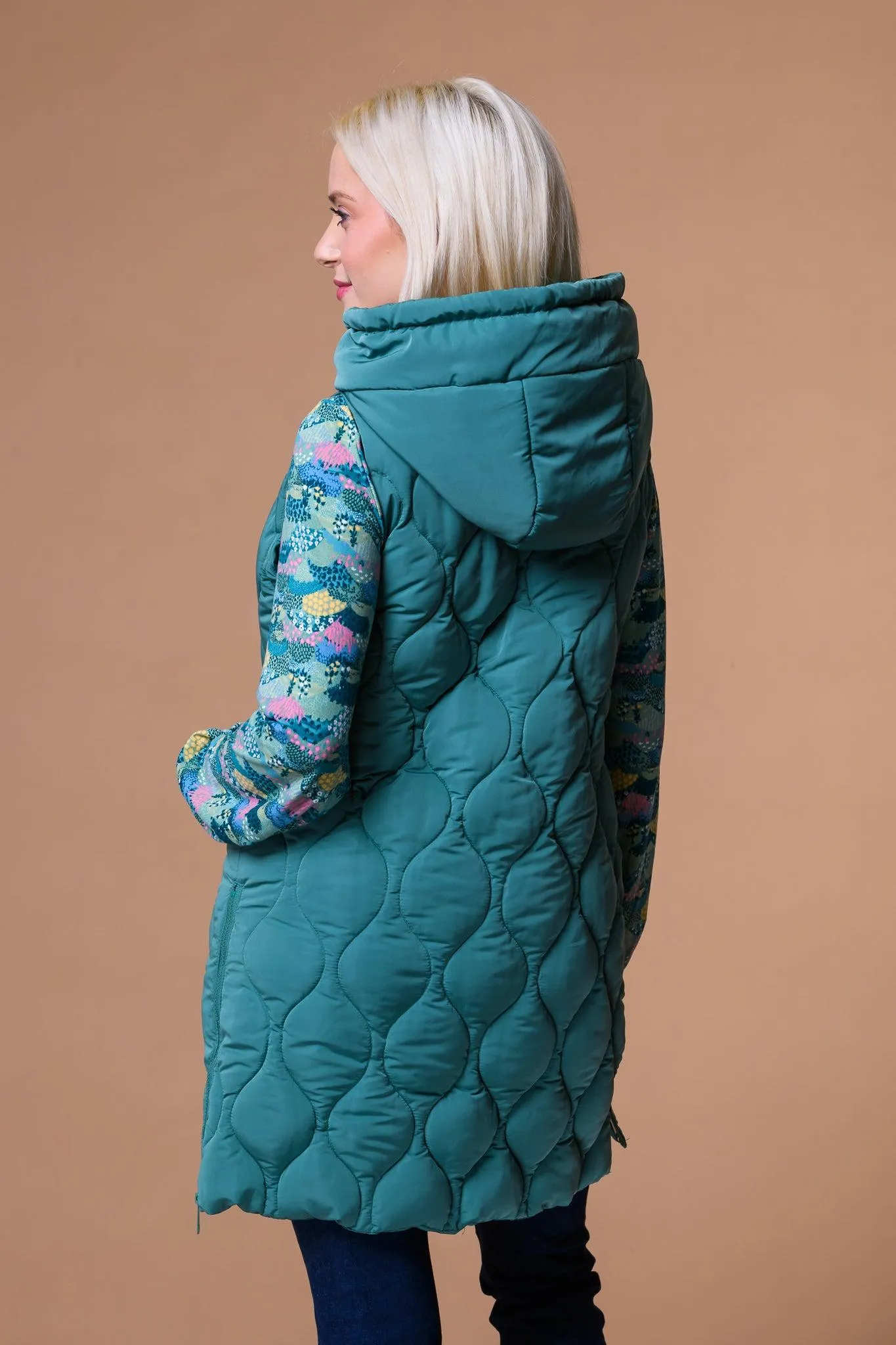 Soft Onion Quilt Gilet- Green