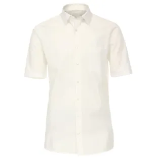 Solid Champagne Poplin Short Sleeve Dress Shirt