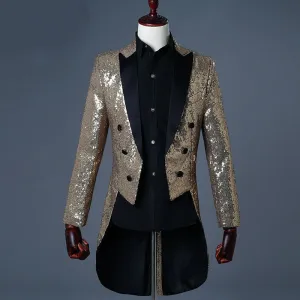 Splendid Sequin Tuxedo Costume Style Men Slim Blazer