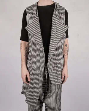 Striped linen cotton gilet