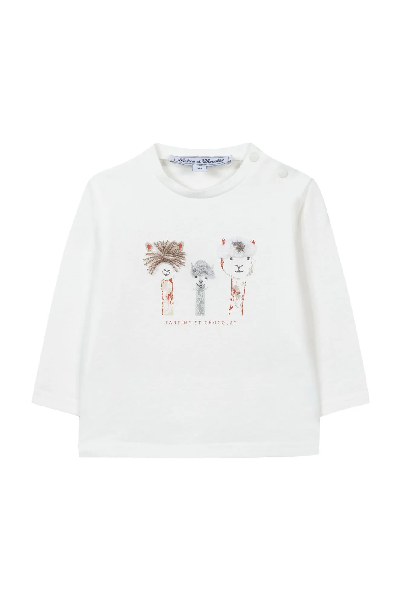 T-shirt - Ecru illustration lama