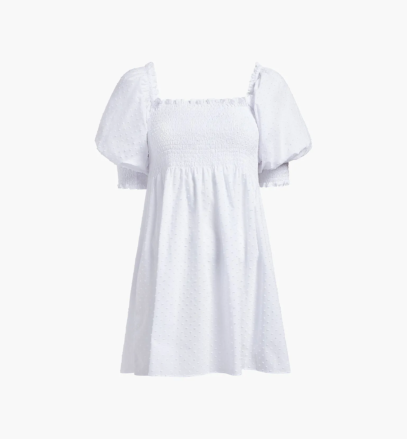 The Athena Nap Dress - White Swiss Dot