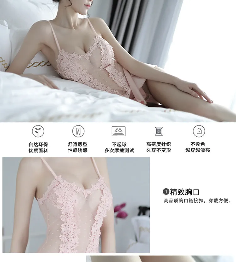 VenusFox Sexy Pajamas Lace Sexy Lingerie One-piece Princess Dress Sexy Suspender Skirt