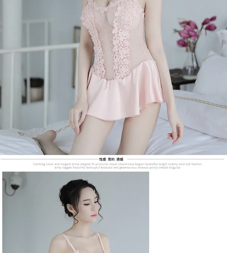 VenusFox Sexy Pajamas Lace Sexy Lingerie One-piece Princess Dress Sexy Suspender Skirt