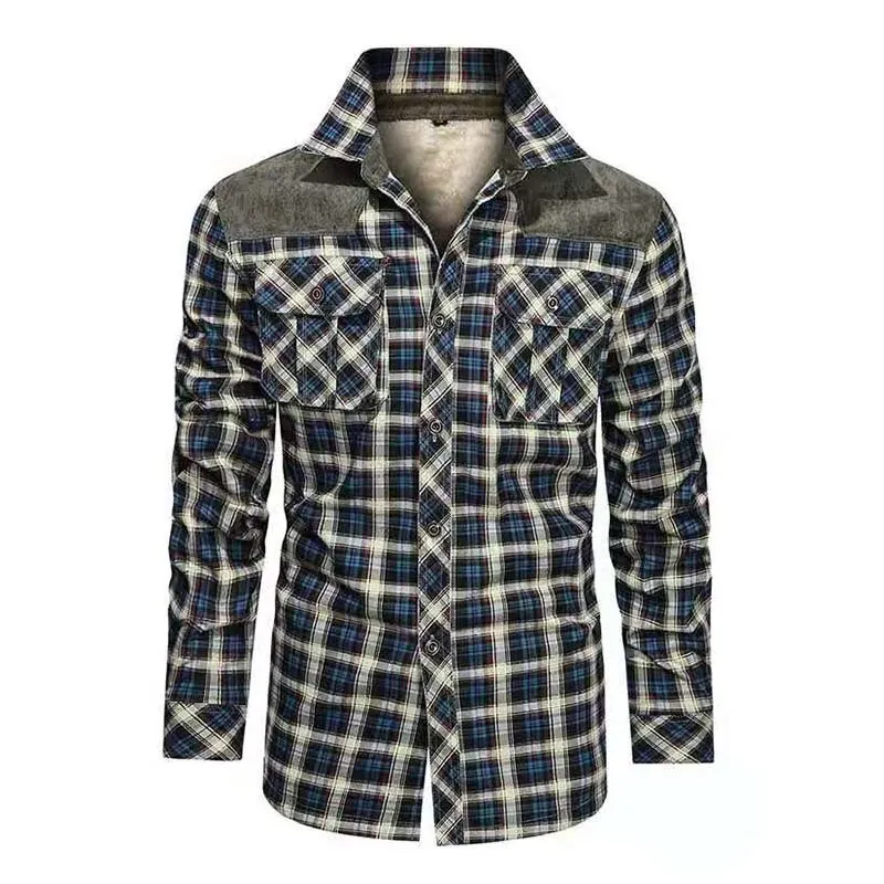 West Louis™ Designer Winter Fleece Lumberjack Plaid Shirt