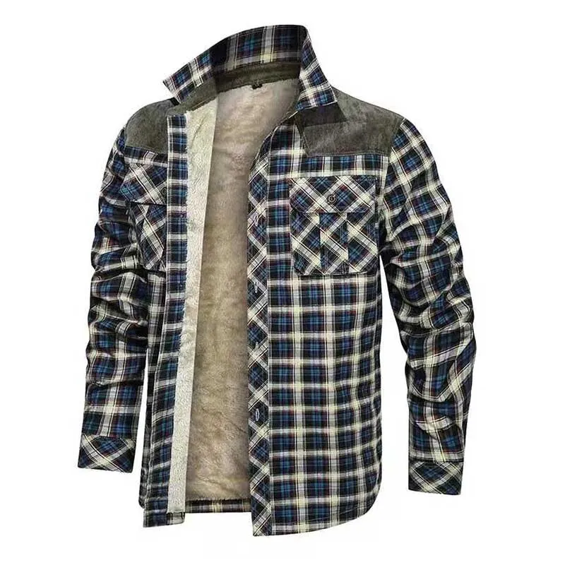 West Louis™ Designer Winter Fleece Lumberjack Plaid Shirt