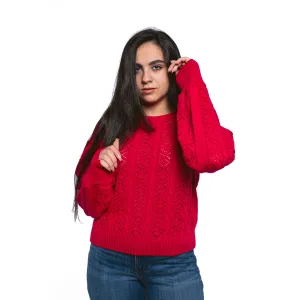 Women - Pullover "knitwear" - Red / Fuchsia