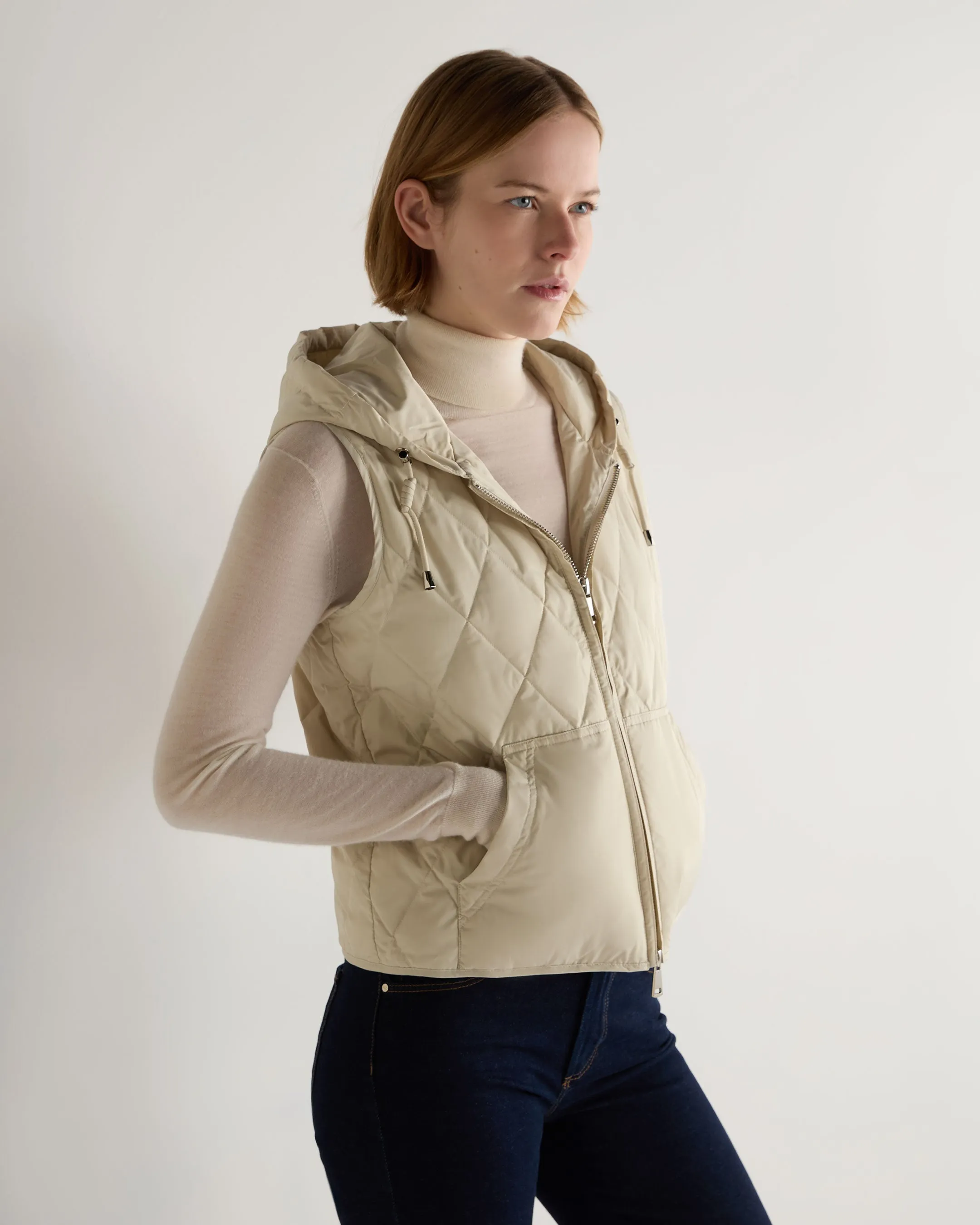 Women's Tara Down Gilet Cream White