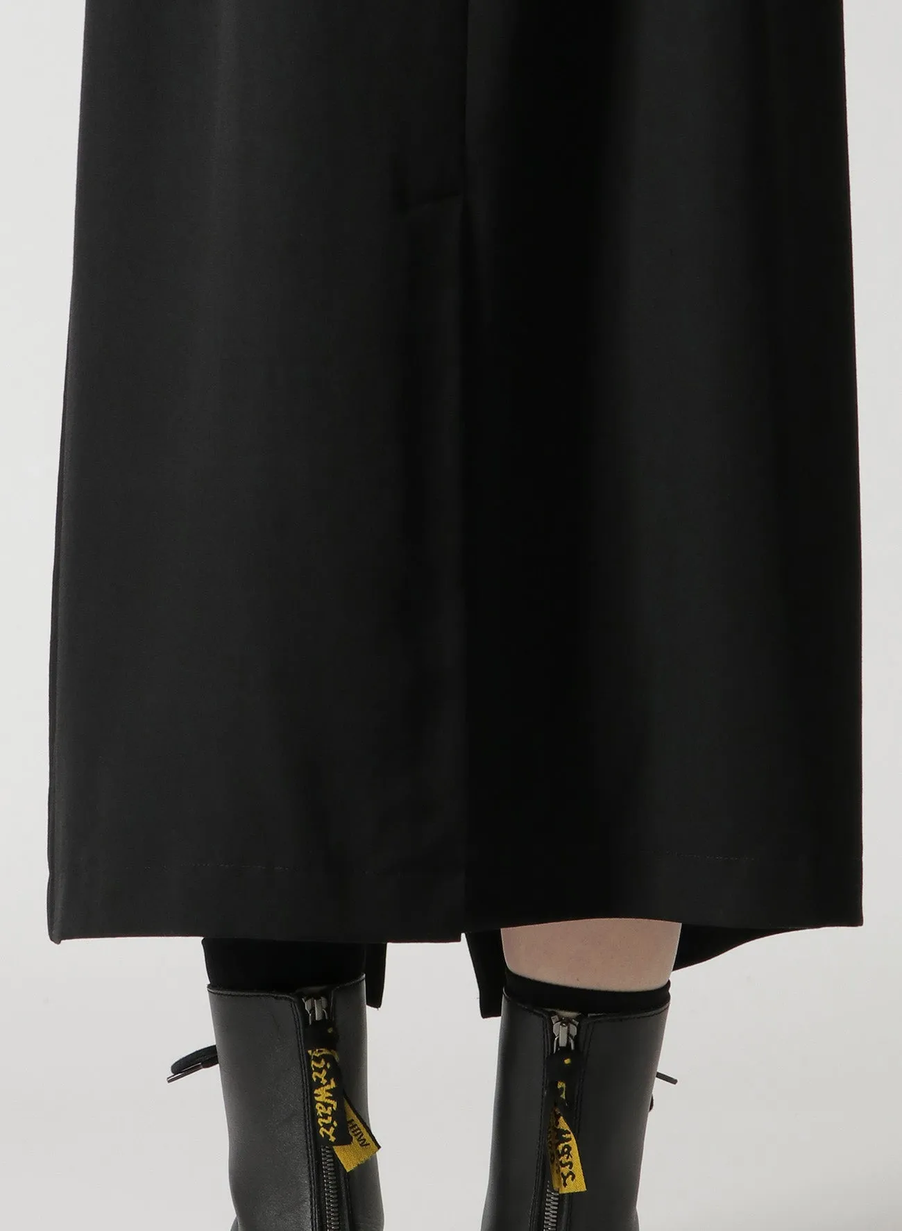 WOOL GABARDINE LONG SLEEVELESS DRESS