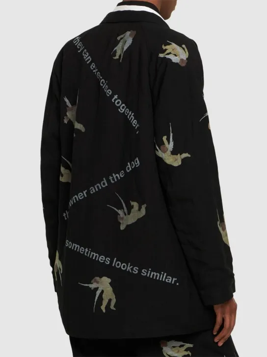 Yohji Yamamoto   K-Angel printed viscose &amp; linen blazer 